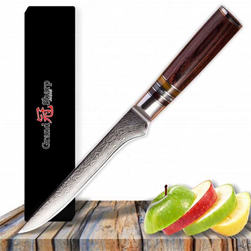 

GRANDSHARP Damascus Kitchen Knife 5.5 Inch Boning Knife vg10 Japanese Damascus Stainless Steel 67 layers Chef Kitchen Knives Butcher Tools