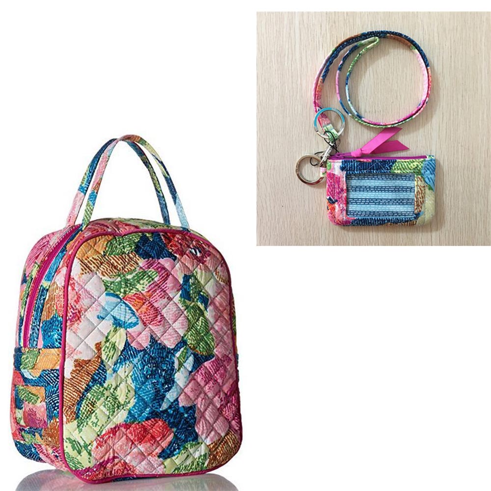 

Cotton Lunch Bunch Bag+zip id case and lanyard, Colorful