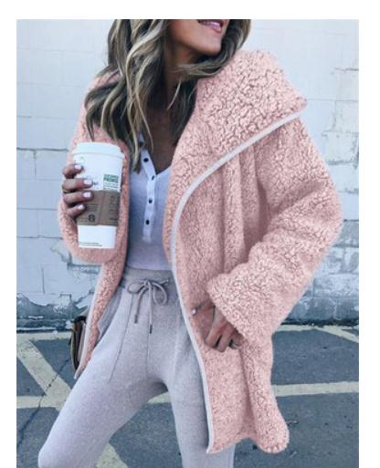 

Free send 2018 Winter Women new style Long sleeve Jacket Coat, Beige