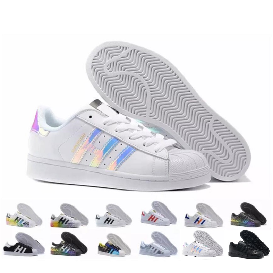 

Superstar Original White Hologram Iridescent Junior Gold Superstars Sneakers Originals Super Star Women Men Sport Running Shoes 36-44, Black