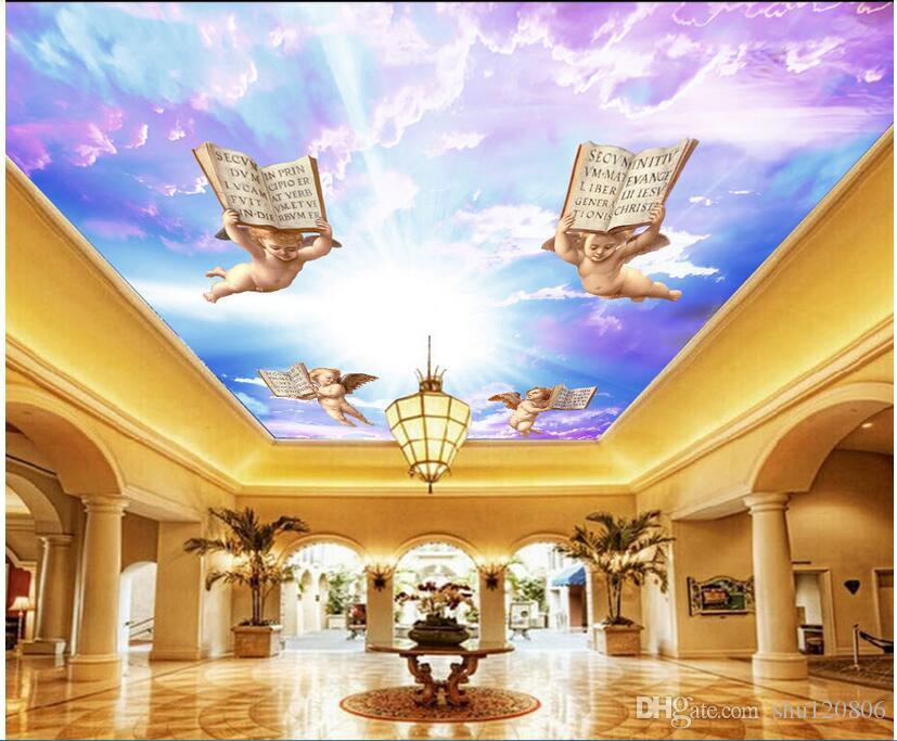 

3d ceiling murals wallpaper custom mural Angel colorful sky 3d wall murals wallpaper for living room wall papers home decor painting, Picture shows