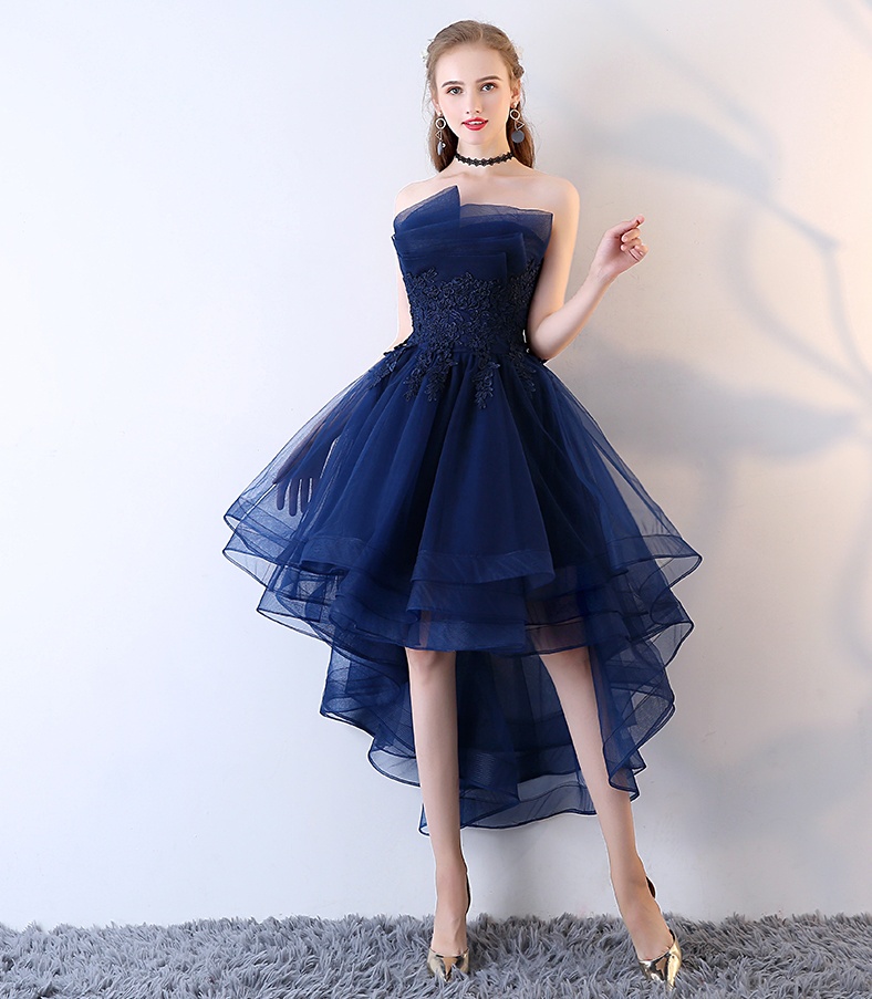 

New Arrival Dark Navy High Low Prom Dresses 2020 Cheap Tulle Lace Homecoming Dress Corset Graduation Gowns Party Dresses, Sage
