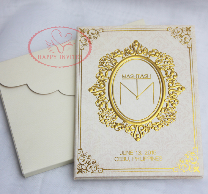 Hi1089 Customized Hard Cover Wedding Invitation Cards In India