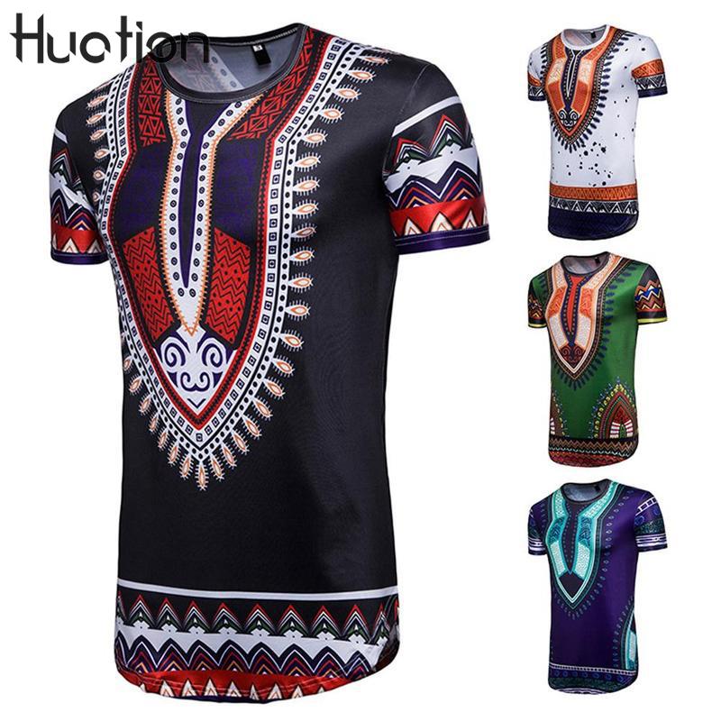 

Men' African Traditiod Dashiki T-shirt Boho Hippie Kaftan Festive Tribal O-neck Ethnic Top Short Sleeve Irregular Men T-shirt
