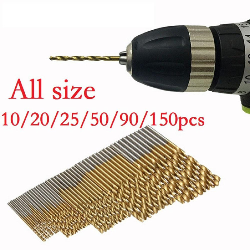 

Mini Twist Drill Set Small Rotating Bits Combination of High Speed Steel Bits Saw Set Titanium Coated Drill Wood Woodworking Tool
