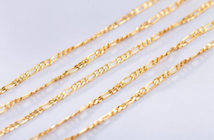 Wholesale 10P Making Jewelry Double Water Wave 18K Gold Filled Necklaces Chains