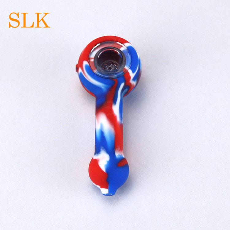 

mini silicone smoking pipes glass oil burner Portable silicone bongs Hookah dry herb bubbler water pipes