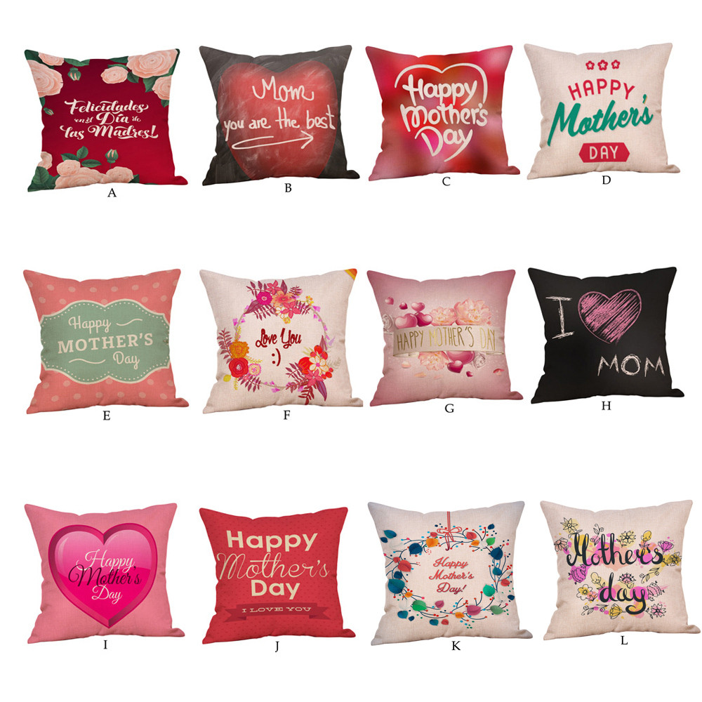 

Happy Mothers' Day Pillow Cases Bedroom Cushion Home Decor Pillowcase New Fashion Hight Quality Cotton 10JUL 16