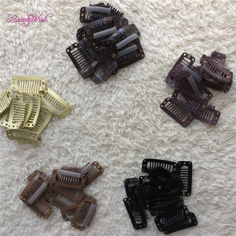 

20Pcs Wig Clips 32mm Snap Clips for Hair Extension I Shape HairClips Tools 9 Teeth Hair Extension Clips in 5 Color Option Clip