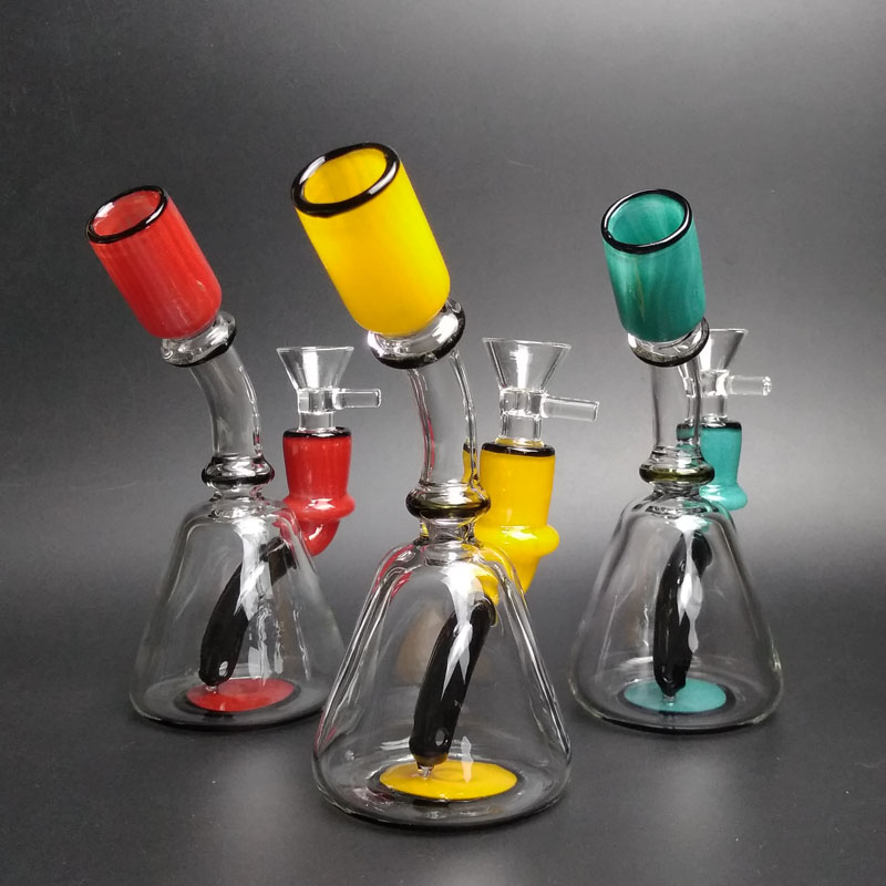 

6 Inch Mini Glass Beaker Bong Water Pipes Bongs Dab Rigs Bubbler Colored Smoking Pipe Heady In Stock Fast Shipping