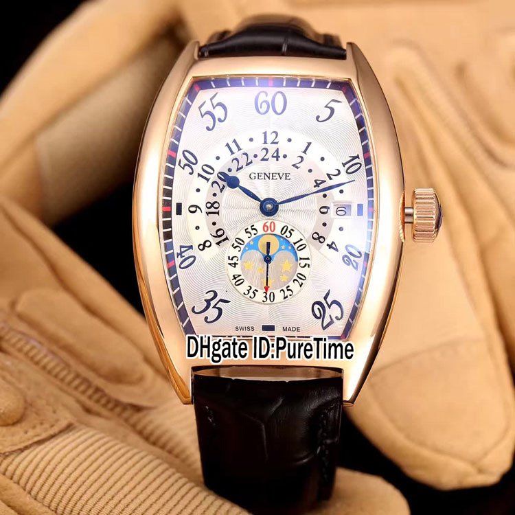 

New CINTRÉE CURVEX Day & Night 7880 HR JN Rose Gold White Dial Automatic Moon Phase Mens Watch Leather Sports Watch Cheap Puretime A92a1, Fm-92b (1)