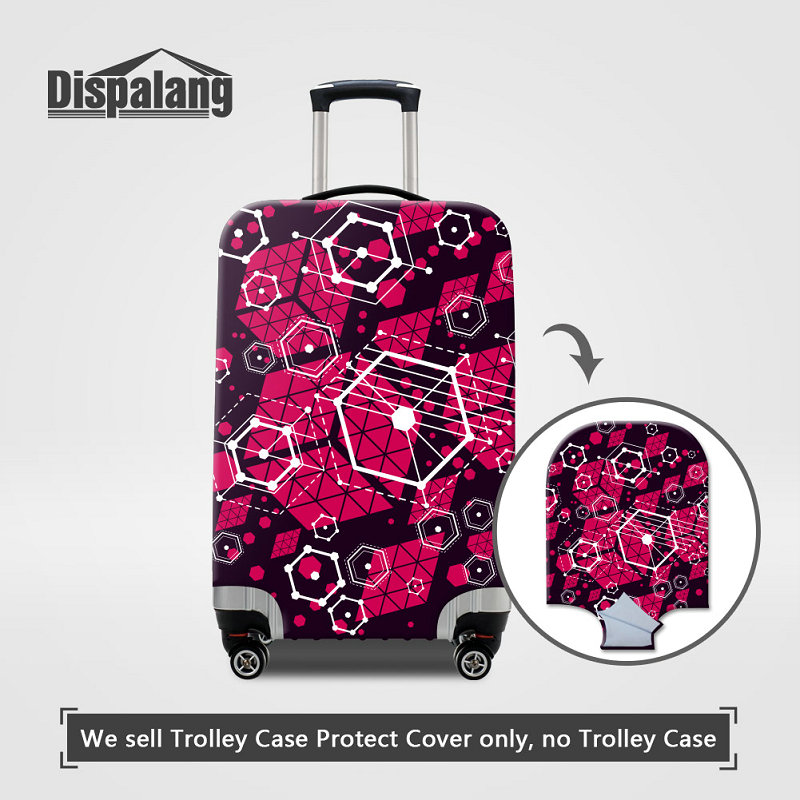 

Personalized Design Geometric Luggage Protector Covers For Women Fashion Elastic Thicker Anti-dust Rain Waterproof Suitcase Covers Wholesale