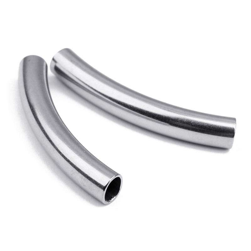 10pcs/lot Stainless Steel Curved Tube Beads Fit 1.2 3 5 mm Round Leather Cord Big Hole Metal Spacer Beads For Diy Jewelry Making-image-427009064