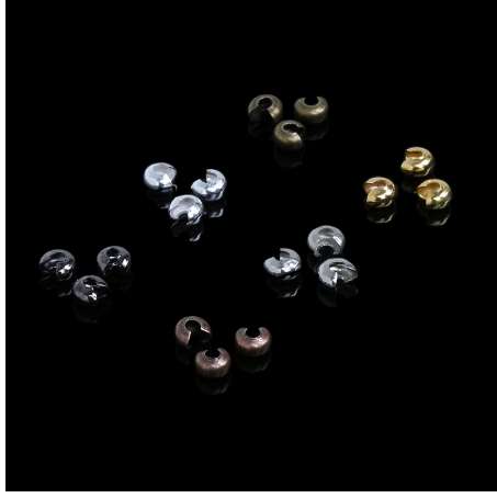 

Wholesale 3mm 100pcs/lot Iron Crimp End Beads Cover Jewelry Accessory for DIY Bracelet Necklace