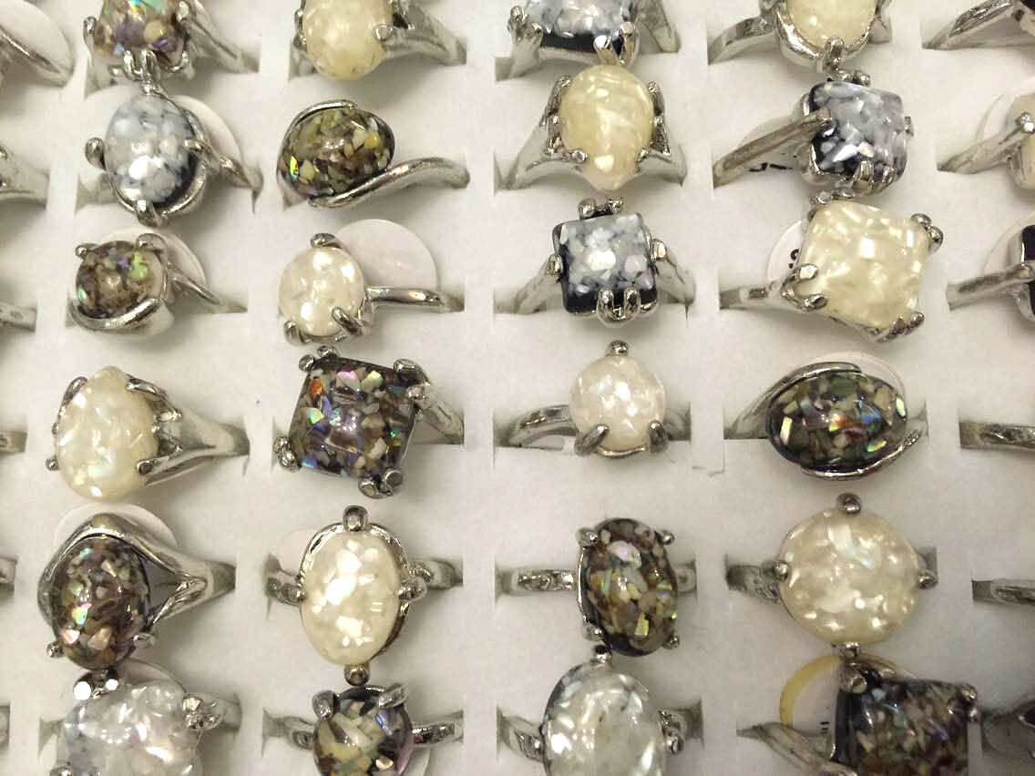 

Wholesale Fshion 30pcs/lot mixed Vintage Shell Rings Mixed sizes and shapes women fashion jewelry rings, Golden;silver