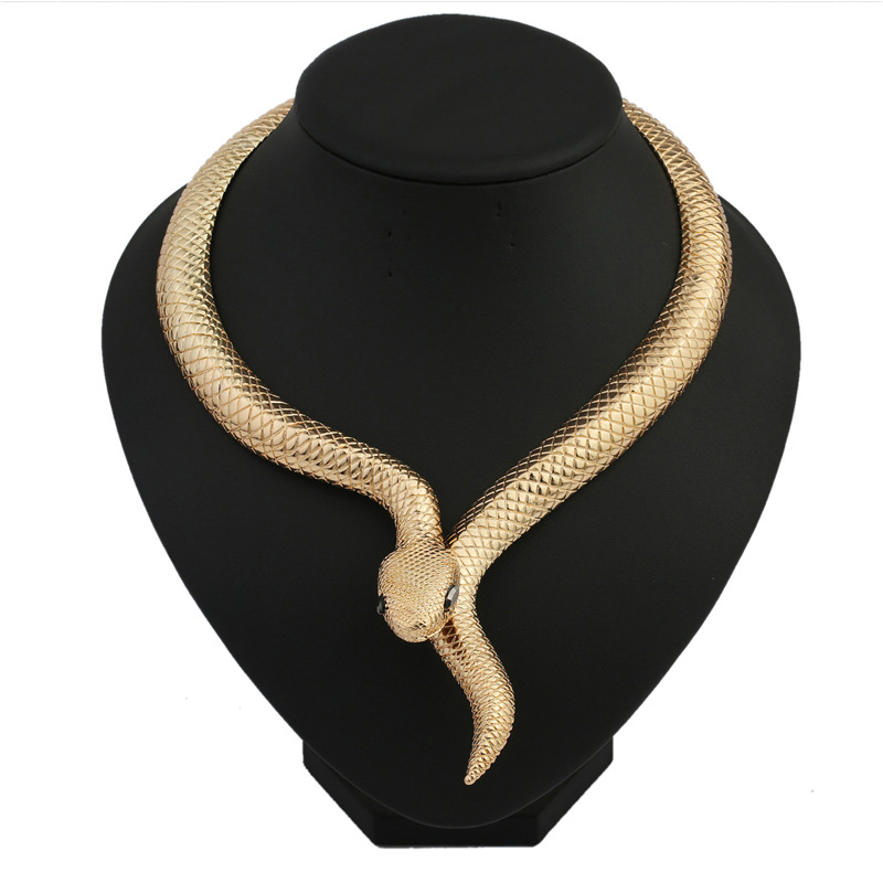 

Snake Collar Pendants&Necklaces Retro Spring Personality Silver/Gold Chain Necklace Hip Hop Jewelry Statement Necklace for Women Men