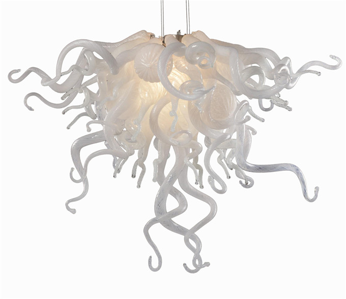 Modern Flower Shape Crystal Chandeliers Lamps Contemporary Pendant Lights Hand Blown Murano Glass Style Ceiling Chandelier-image-413032526