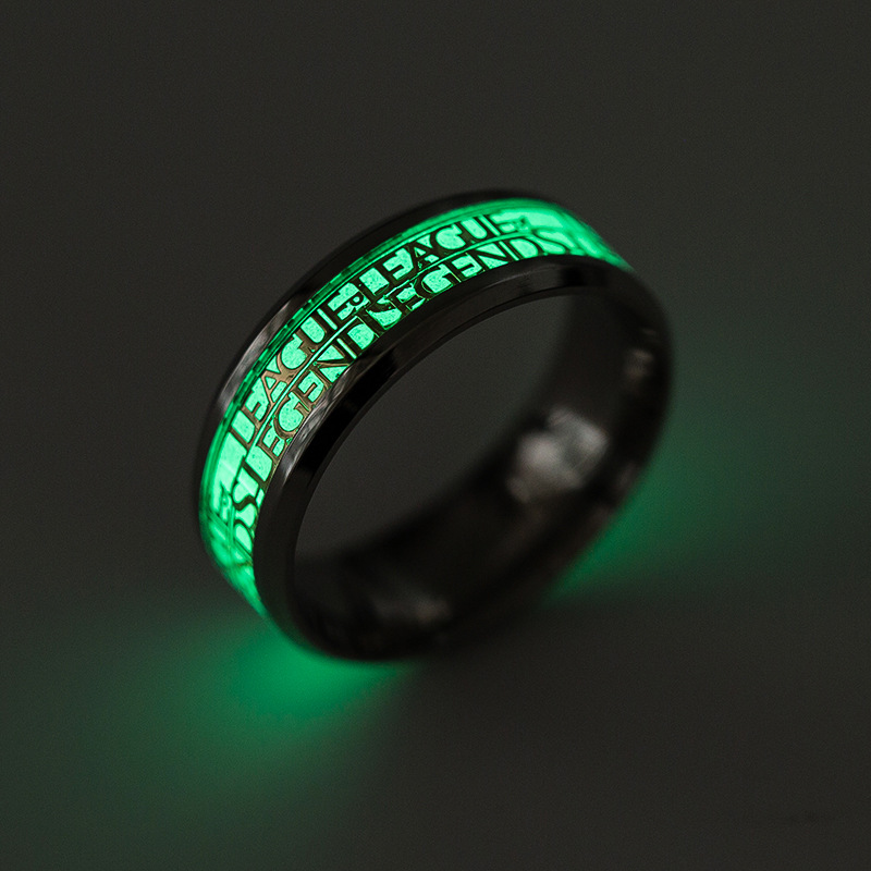 

League of Legends Game Surround Fluorescent Ring LOL Stainless Steel Ring Fashion Ring Titanium Steel Ornaments Fan Souvenirs