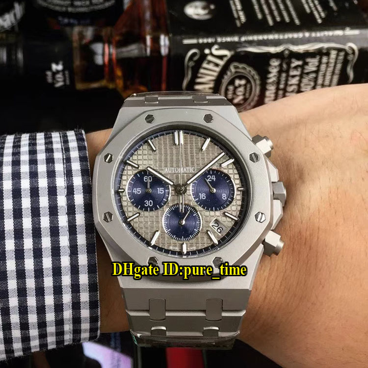

Royal 26331IP.OO.1220IP.01 Gray Dial Blue Sub-Dial Miyota Quartz Chronograph Mens Watch Stopwatch Scrub Titanium Steel Sapphire New Watches, A-b16c