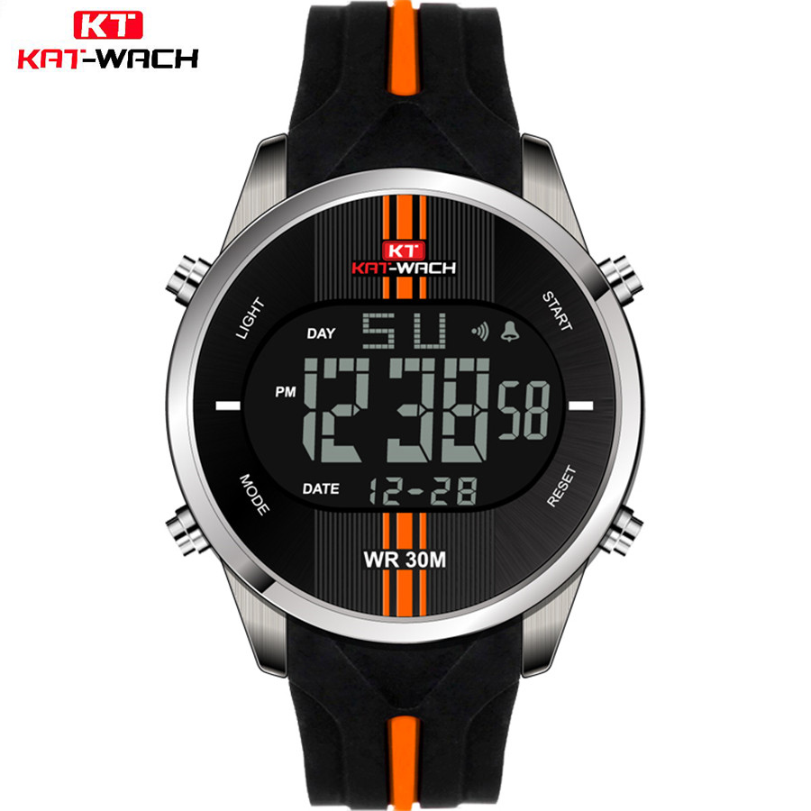 

New Brand KAT-WACH KT716 Digital Watch Fashion Silicone Stopwatch Waterproof Led Watch Alarm Couple Luminous Countdown Fashion Style, Green