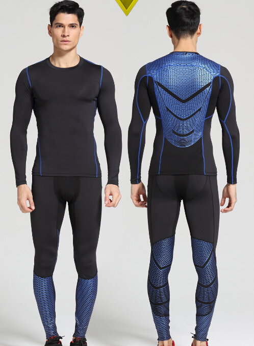 Men Pro Quick Dry Compression Long Johns Fitness Winter Gymming Male Spring Autumn Thermal Underwear Sets