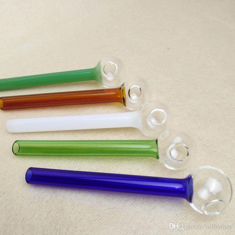 

10cm Glass Oil Nails Glass Oil Burner Pipe Cheapest Colorful Pyrex Tube Smoking Pipes Tobacco Herb Free Shipping