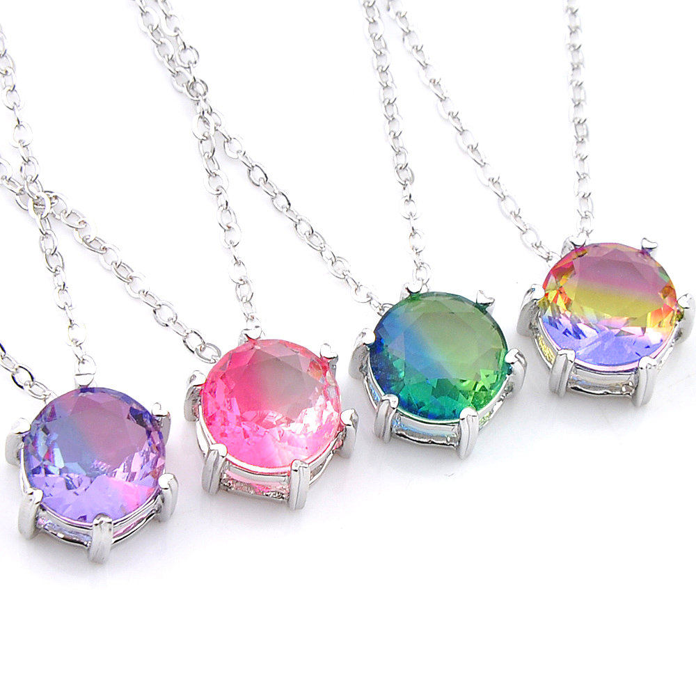 

10 Pcs/Lot Optional Multi-color BI-COLORED Tourmaline Pendants Women New Fashion wedding Party pendants for Necklaces