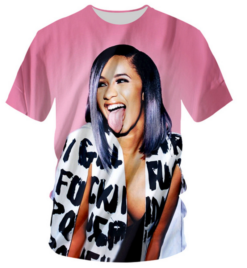 

Cardi B 3D Printed Women/men's Casual Short Sleeves T-shirts, Multi