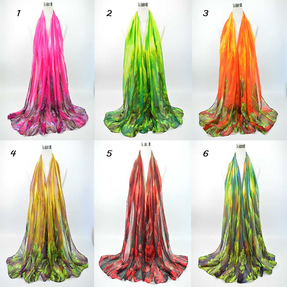 

6 colors autumn & winter explosions ladies Bali yarn printing scarf coral flower fashion wild long silk scarf perennial spot wholesale