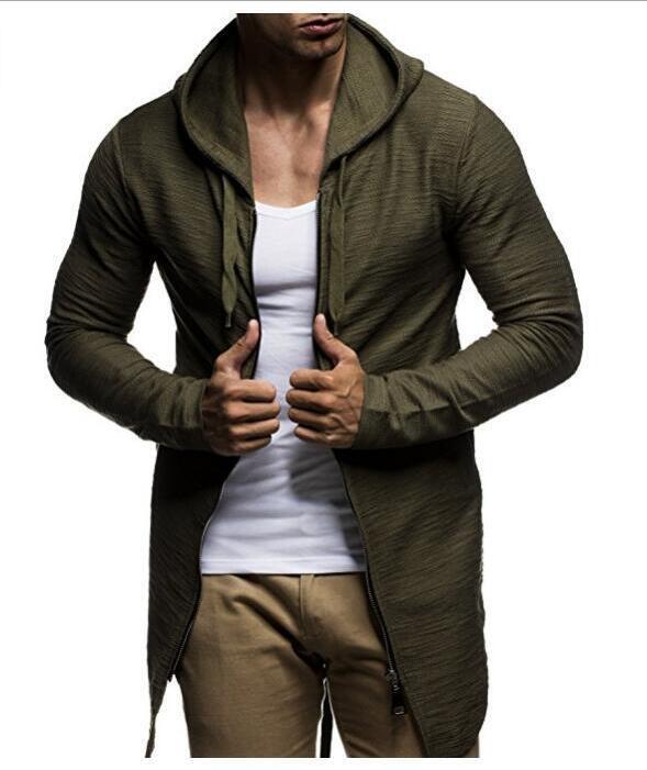 2020 New fashion hip hop style long hooded men's sweater long sleeve soft hooded sweater sports shirt 3XL