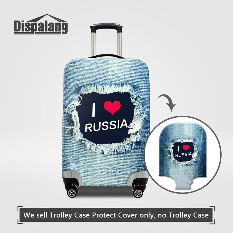 

Travel On Road Luggage Protector Cover For 18'' To 30' Inch Suitcase Personalized Denim I am USA Waterproof Dust Baggage protective Covers