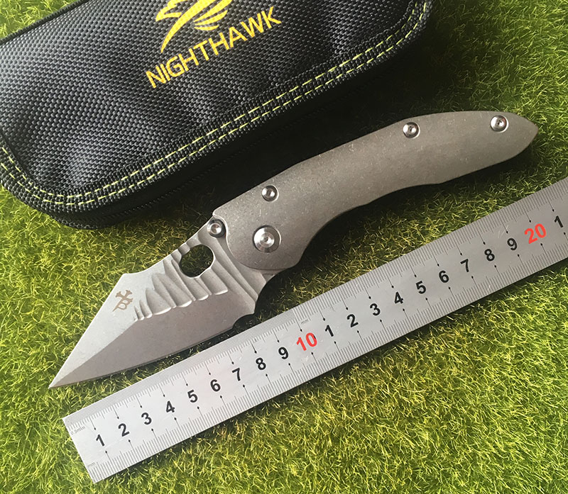 

NIGHTHAWK Stitch Flipping s35vn blade Folding knife Titanium handle Tactical hunt outdoor camping survival Knives EDC tool