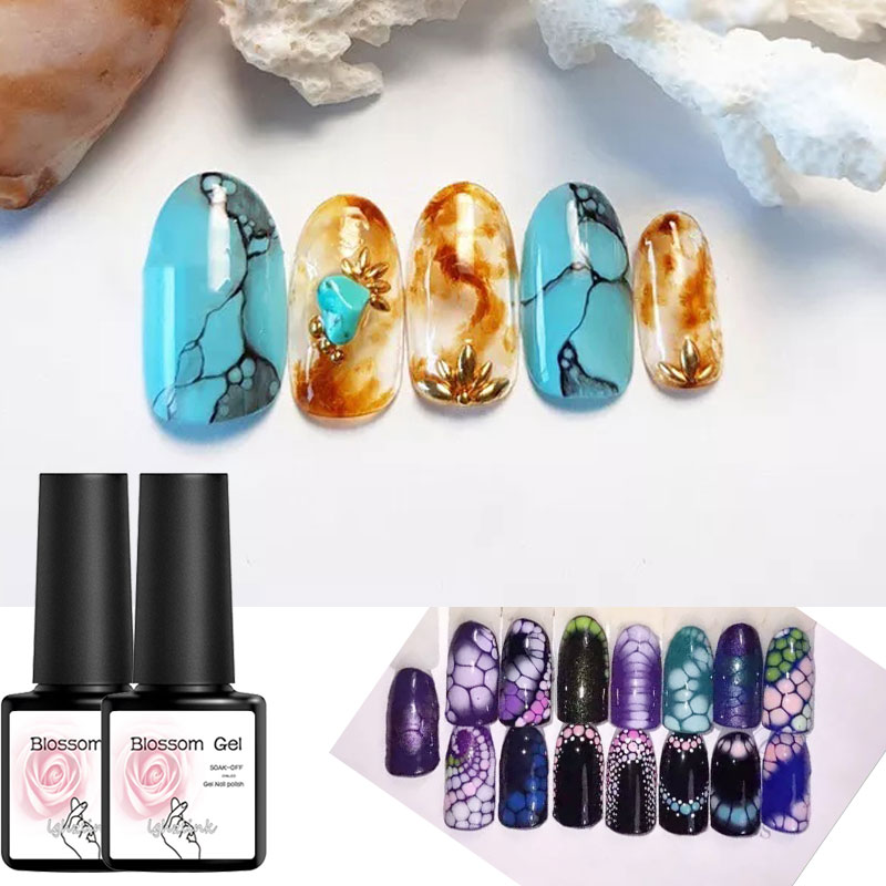 

Lghzlink White Clear Blooming Painting Gel Nail Polish UV Gel Varnish DIY Magic Blossom Effect Flower Hybird Organic Lacquer, Paint gel