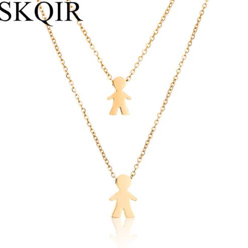 

With Boys Pendant Necklace Stainless Steel Women/Men Fashion Jewelry Girls Gift Double Boys Best Friends