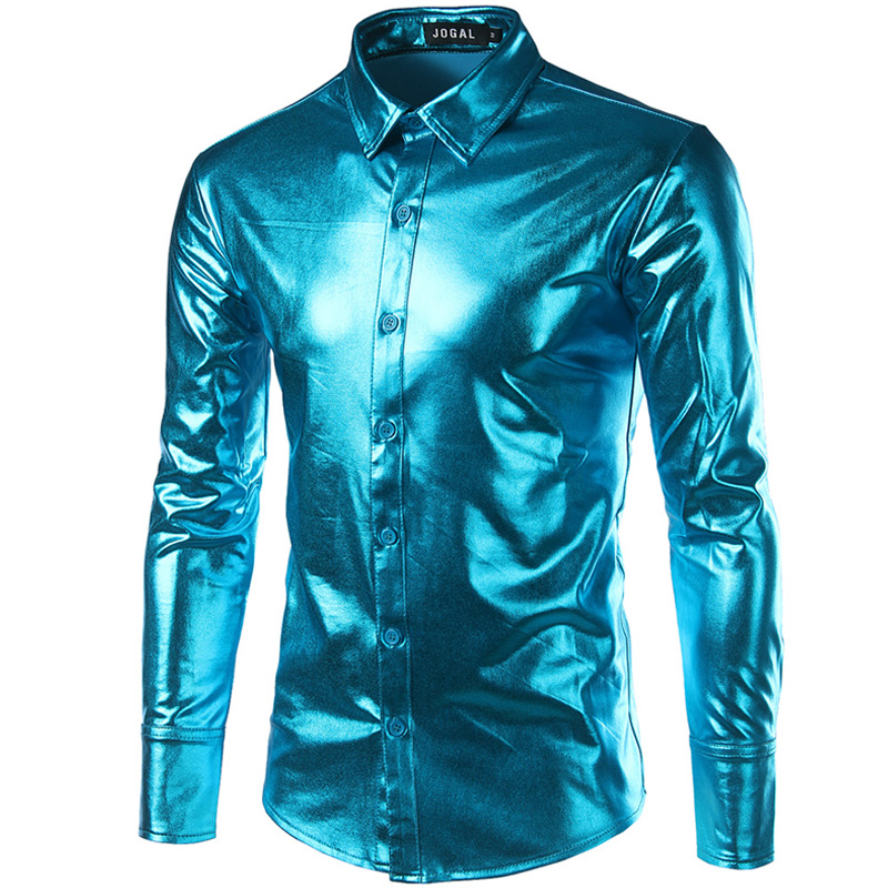 camisa brillante hombre