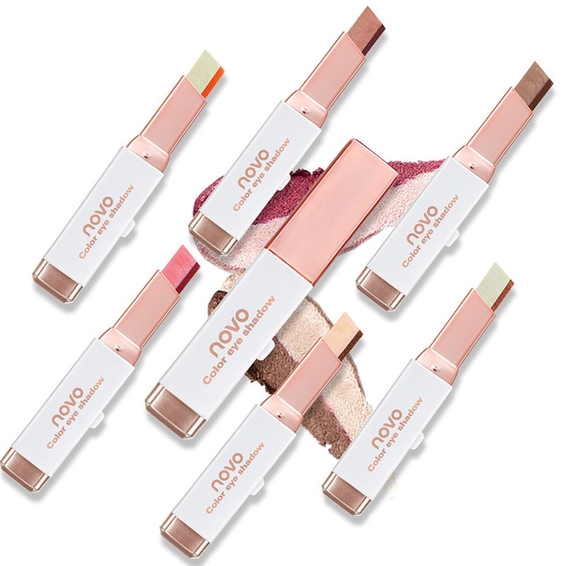 NOVO Velvet Double Color Shimmer Eyeshadow Stick Fashion Gradient Eye Shadow Professional Eyes Makeup Shadows-image-421547714