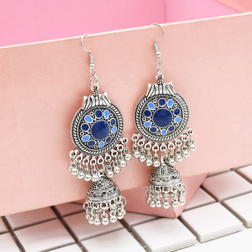 Mode Rétro Indien Crystal Drop Boucles d/'oreille ethniques traditionnelles Gypsy Femmes Bijoux