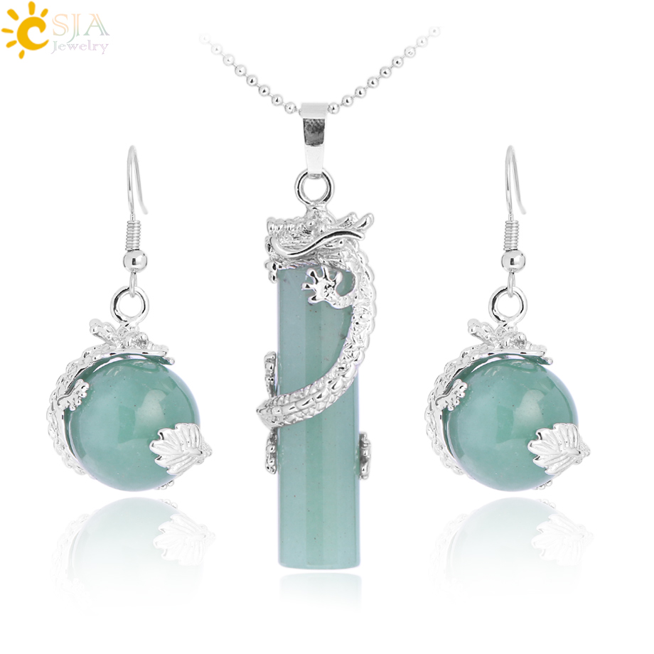 Joyería Grano de Plata /& imitación turquesa Piedra Gris Cordón Collar Pendiente Conjunto