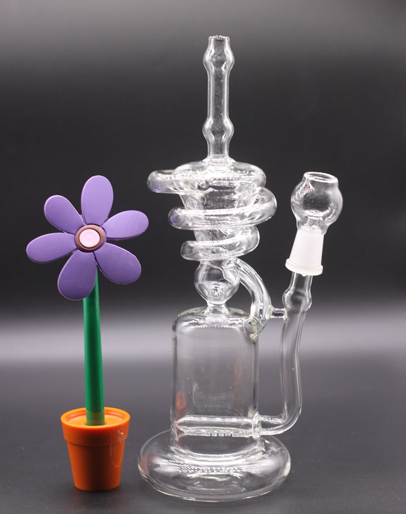 

12 Inch THICK Recycler Glass Bong jioint 14.5mm Dabs Rig new Percolator Cyclone Helix water pipe Such an intricate Recycler water pipe