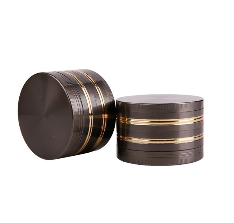 

Flat four layer 63mm zinc alloy smoke grinder flat gear cigarette lighter