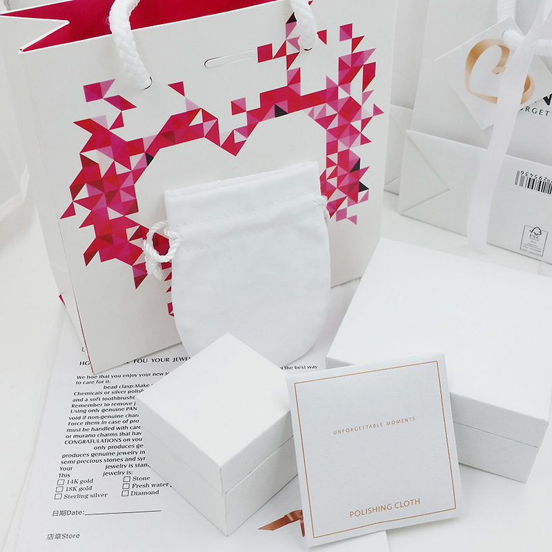 

High Quality Pink Diamonds Heart Jewelry Boxes Packaging sets Fit Pandora Necklace Bracelet Rings Earrings Charms Original box