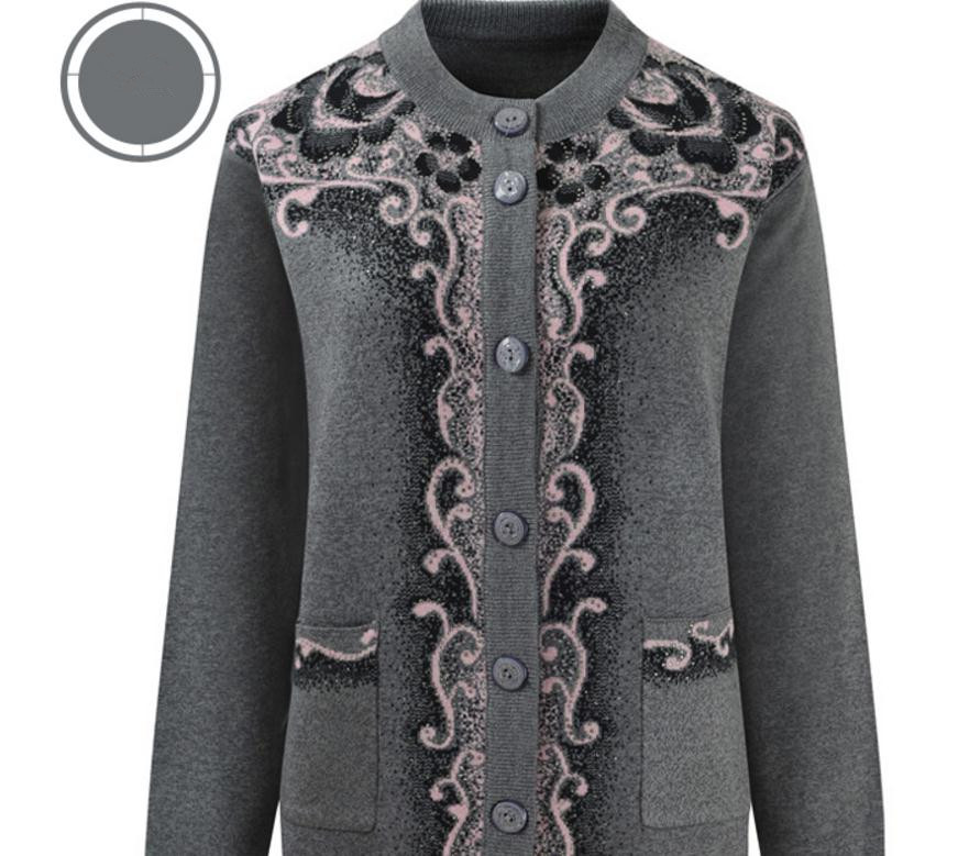 

Middle aged and old spring sweater woman mother coat, Blue