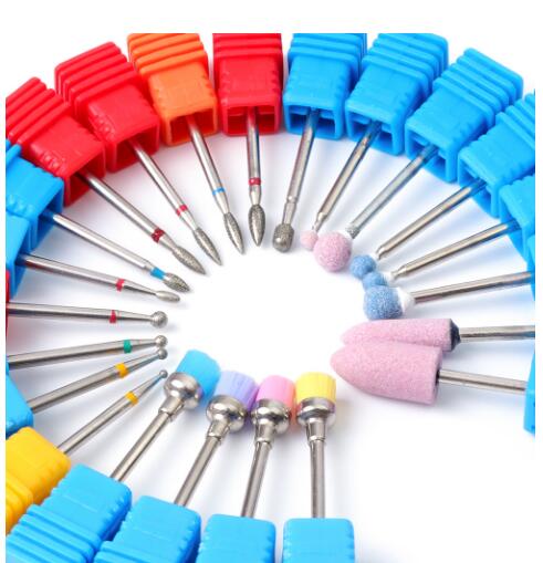 

Diamond Ceramic Rotary Burr Nail Files Cuticle Clean Mills Brush for Electric Manicure Nail Drill Accessories nail art decoration tool