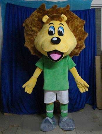 

2018 High quality hot Good vision and good Ventilation a lion mascot costume with green sport suit for sale, As picture