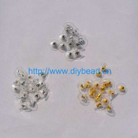 

supply DIY fashion jewelry Accessory,Earring Back,Transparent,Rhodium and gold Plating,earring accessories