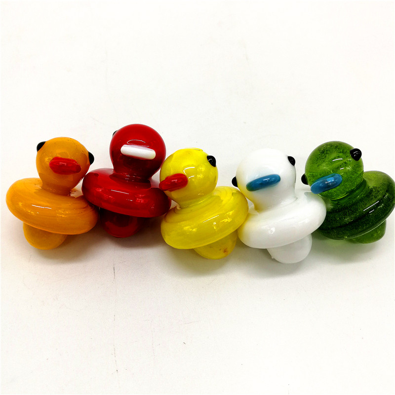 

2018 Hot Selling Colorful Small Duck Glass Carb Cap For Quartz Banger Glass Bong Glass Pipe Smoking Accessories