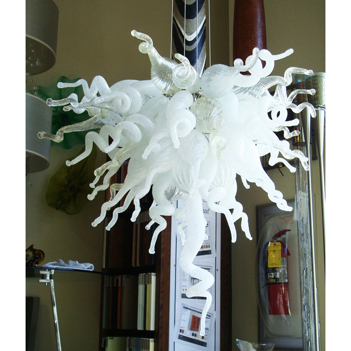 

Custom Made Blown Murano Lamp Chandelier Modern Art Decor Home Designed White Pendant Lamps Chihuly Style Glass Chandeliers