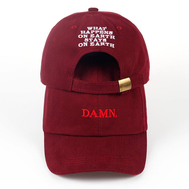 

2018 ne'w wine red kendrick lamar damn cap embroidery DAMN. unstructured dad hat bone women men the rapper baseball cap, Blue;gray
