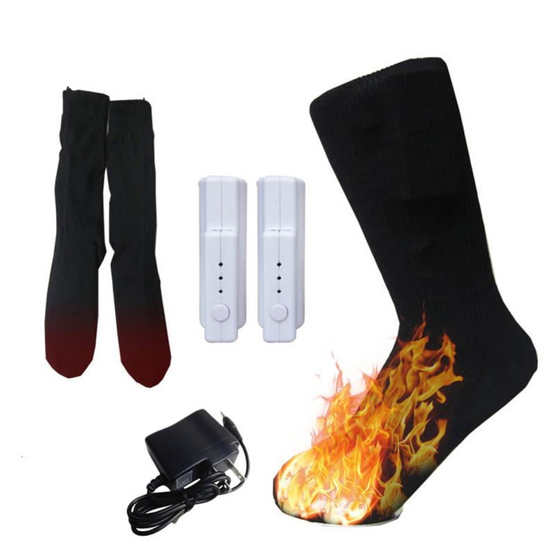 

Warm Cotton Electric Shifting Sock Temperature Controllable Heated Thermal Socks Rechargeable Lithium Battery Winter Foot Warmer, As pictures