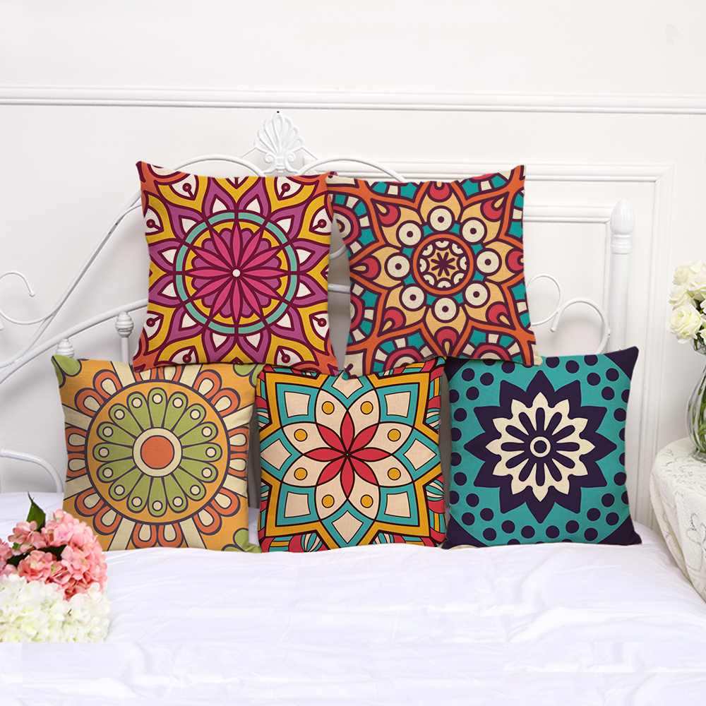 

Hyha Mandala Flower Print Cotton Flax Pillow Case Cover Car Sofa Pillow Sham Armchair For Living Room Bedroom Study Room Dining Room Hotel, #11